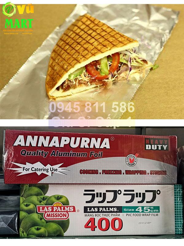 Giấy bạc 5kg gói bánh mì tam giác kẹp thịt Màng nhôm gói Bánh Mì 5kg 6kg khổ 30cm, 45cm - Chính Hãng Goodfoil Annapurna 6