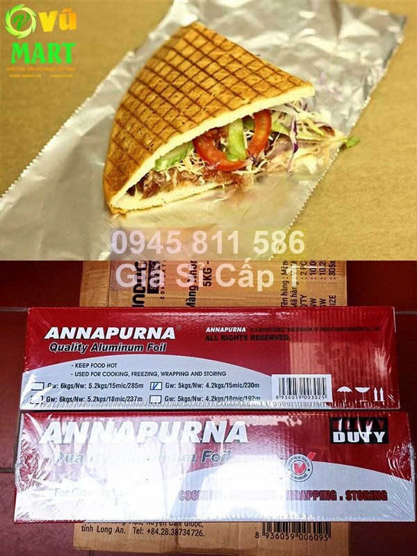 Giấy bạc gói bánh mì 5kg Màng nhôm gói Bánh Mì 5kg 6kg khổ 30cm, 45cm - Chính Hãng Goodfoil Annapurna 1