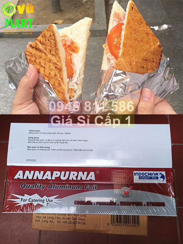 Giấy bạc gói bánh mì vinmart vuvumart Màng nhôm gói Bánh Mì 5kg 6kg khổ 30cm, 45cm - Chính Hãng Goodfoil Annapurna 10