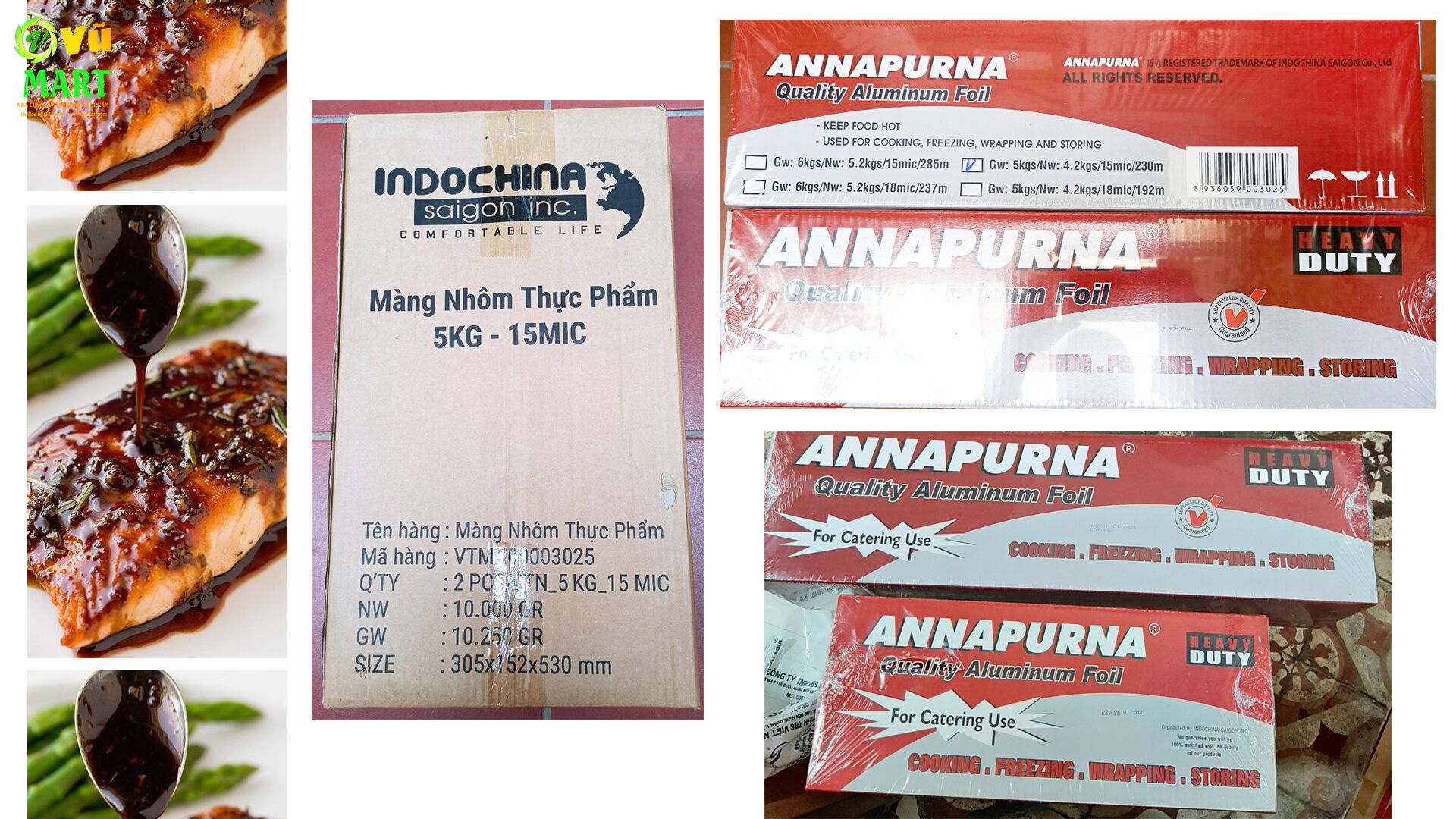 khay-giay-bac-vuvumart-o-TPHCM Giấy Bạc Nướng Chất Lượng 6 kg, 5kg, 4kg, 3kg Lõi Nhỏ Annapurna - Màng Nhôm Bọc Thực Phẩm Goodfoil 5 kg - Giá Sỉ Cấp 1 5